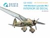 Quinta Studio QD+48582 Westland Lysander Mk.I 3D-Printed & coloured Interior on decal paper (Airfix) (with 3D-printed resin parts) 1/48